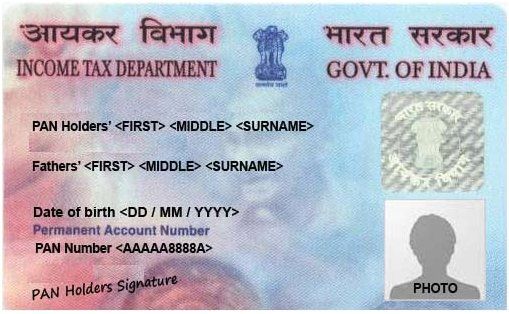 Official Income Tax PAN Card Specimen
